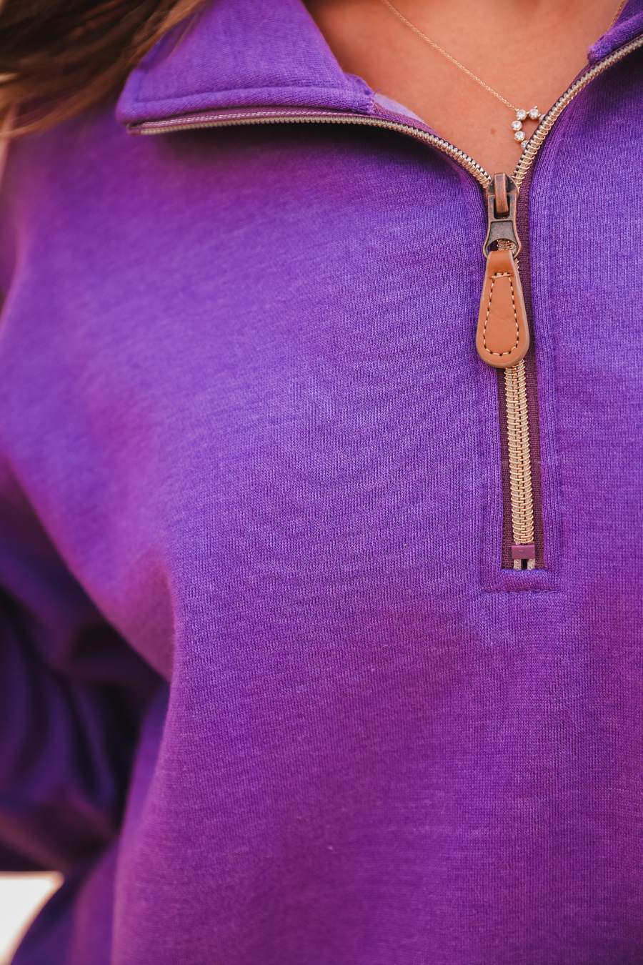 Miley Quarter Zip - Purple Half Zip Pullover