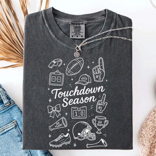 Touchdown Footbal Collage Graphic Tee