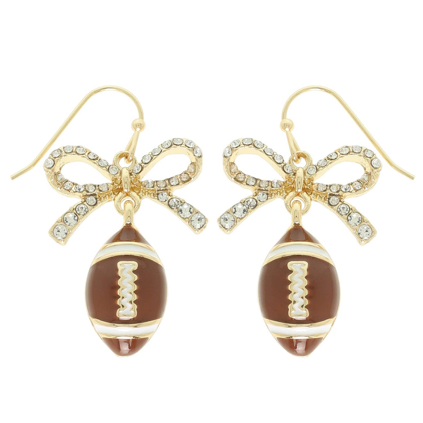 Game Day Football Dangle Earrings : Brown - Shop Alies Bouutique