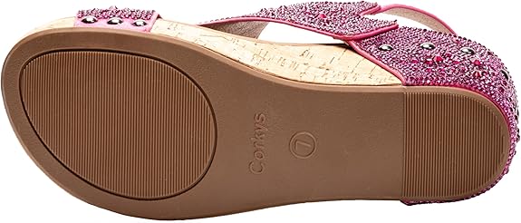 Corky's Ashley Wedge Sandal in Fuchsia Rhinestone