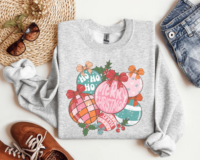 Ornament Holiday- Graphic Sweatshirt Ash