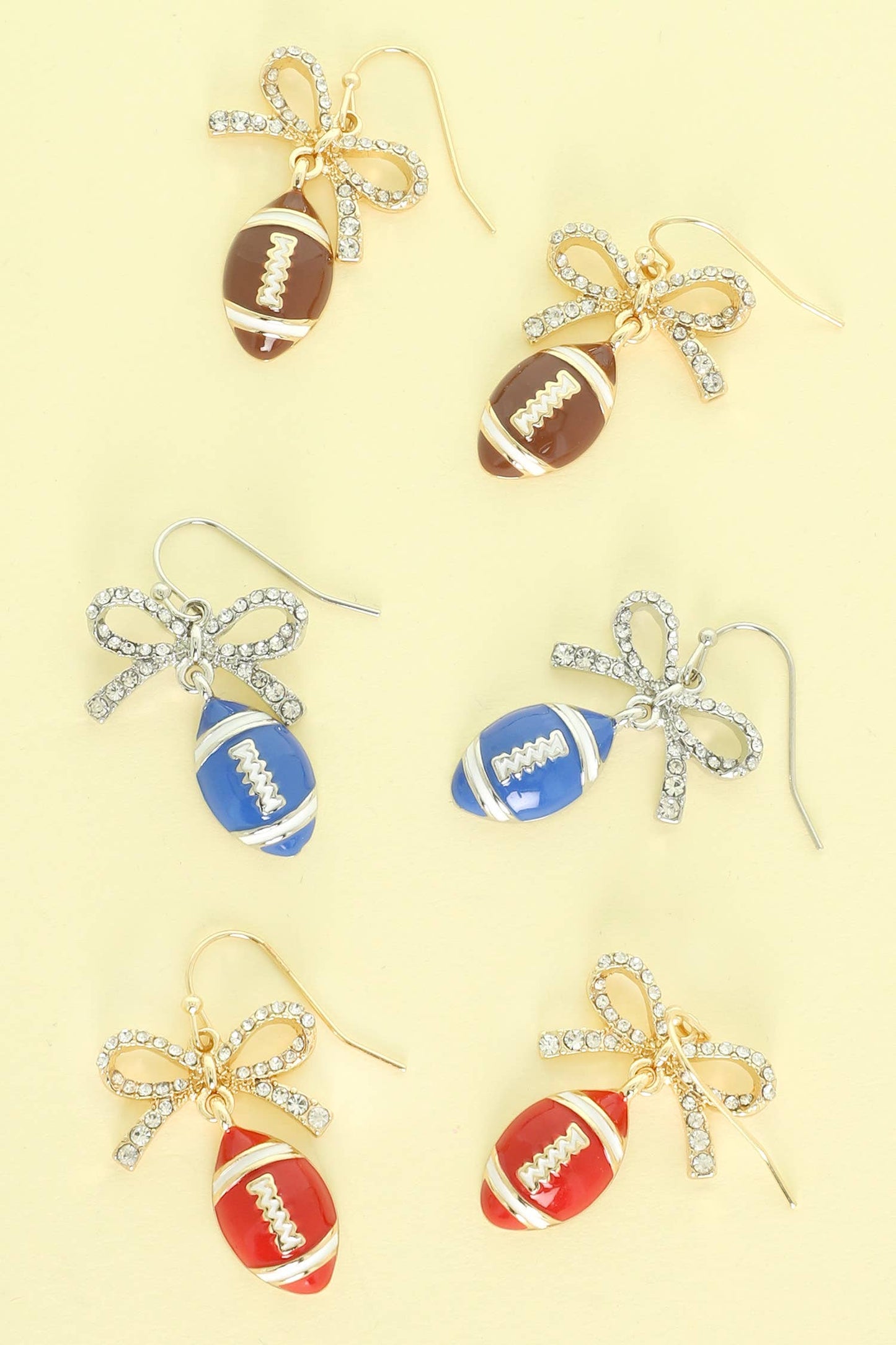 Game Day Football Dangle Earrings : Brown - Shop Alies Bouutique