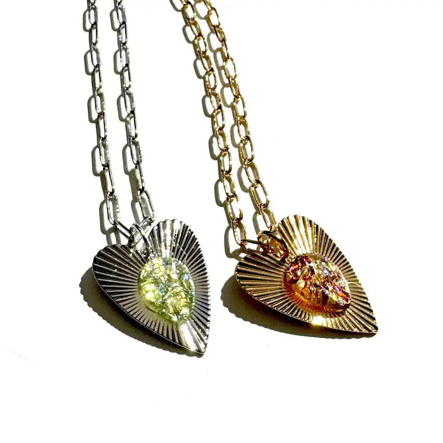Gleam Heart Necklace - Gold or Silver- Leetie Lovendale