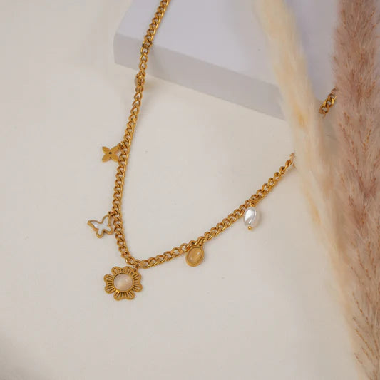 Blooming Wings Gold Necklace - Alie's Boutique