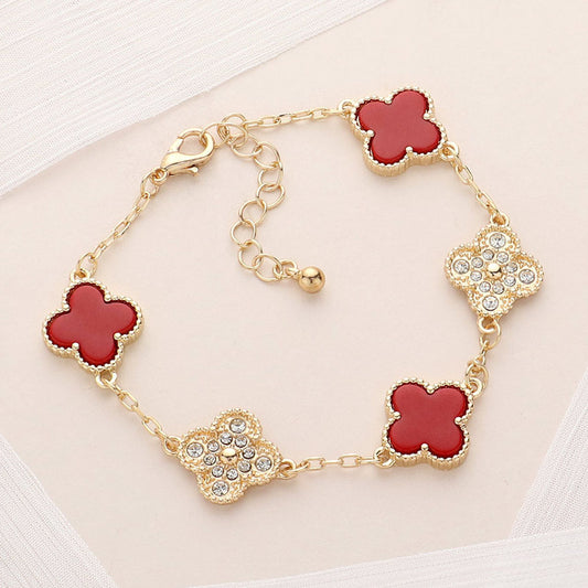 Gilded Whispers - Red & Gold Bracelet