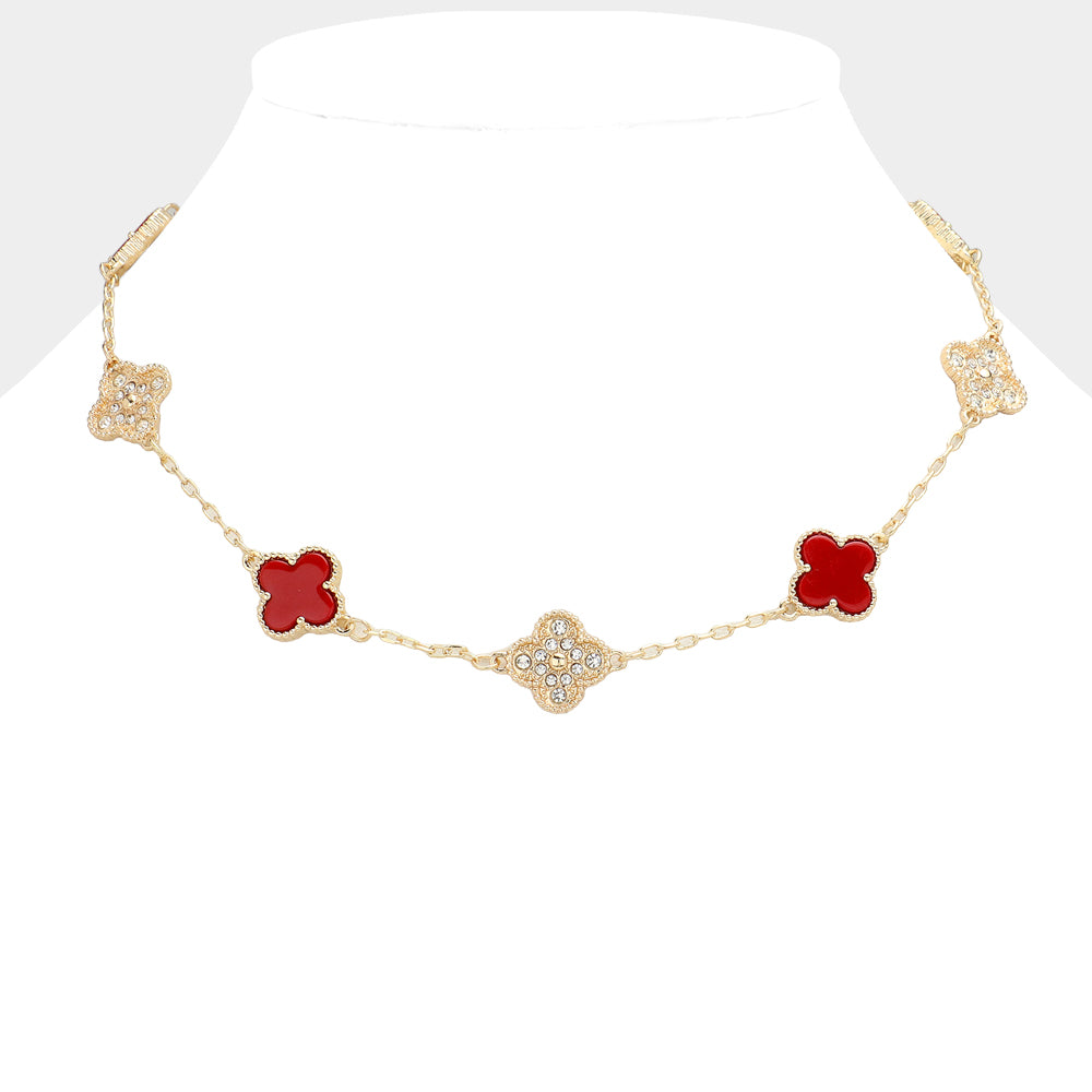 Radiant Echo - Red & Gold Necklace