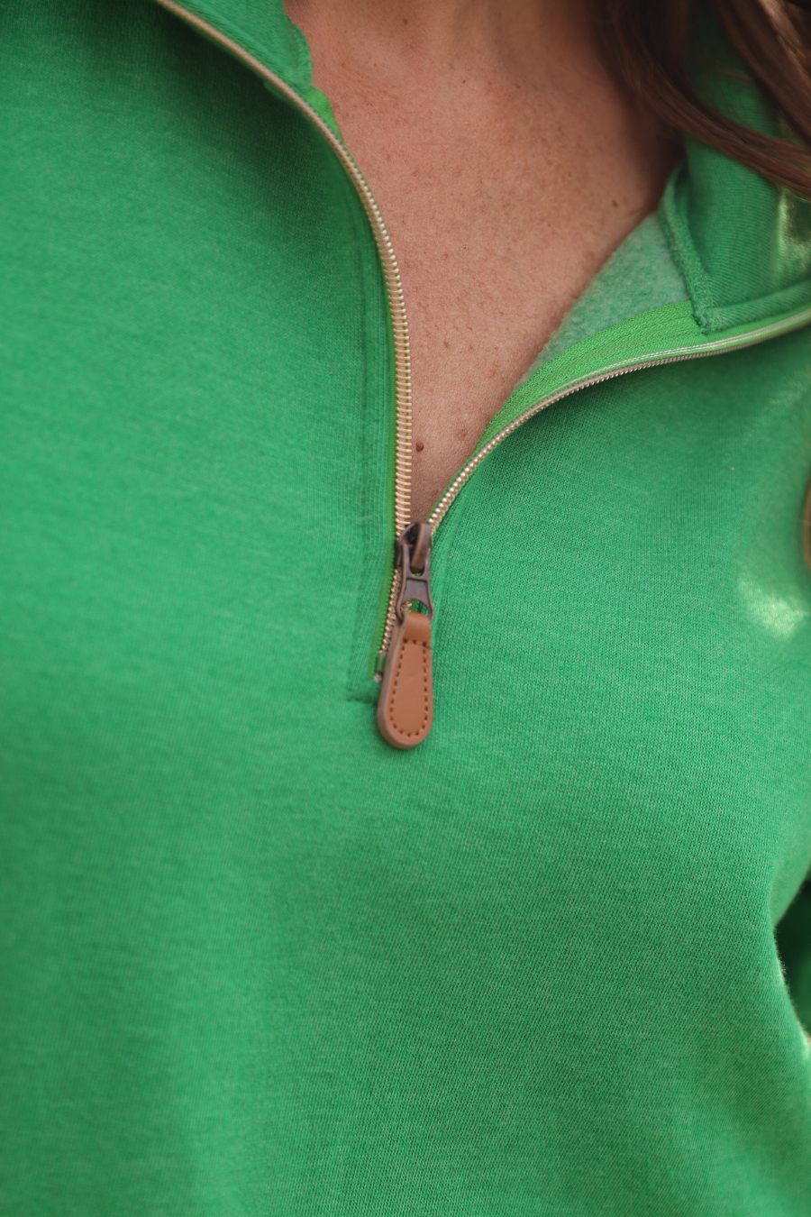 Miley Quarter Zip - Green Pullover