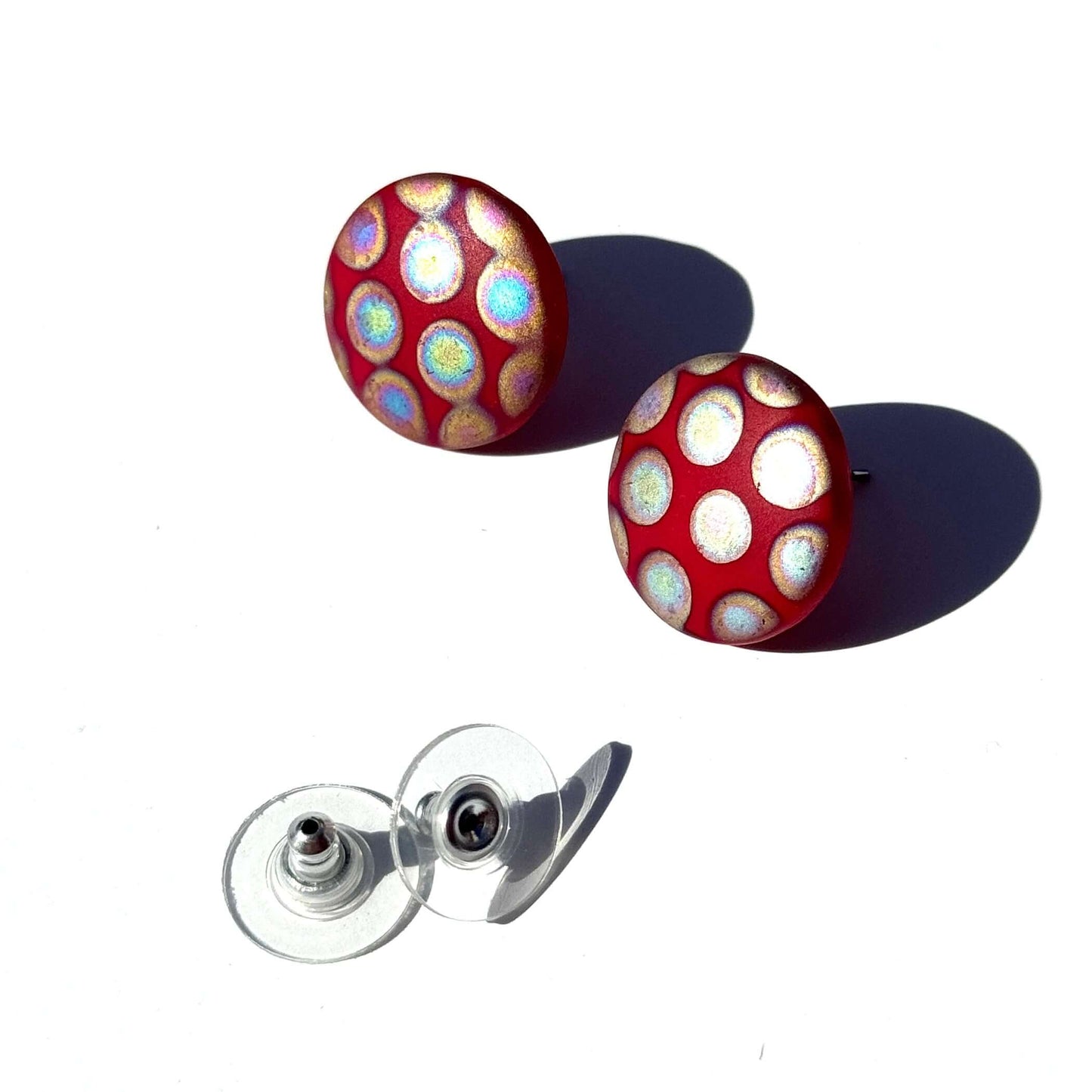 Peacock Polka Prism Stud Earrings