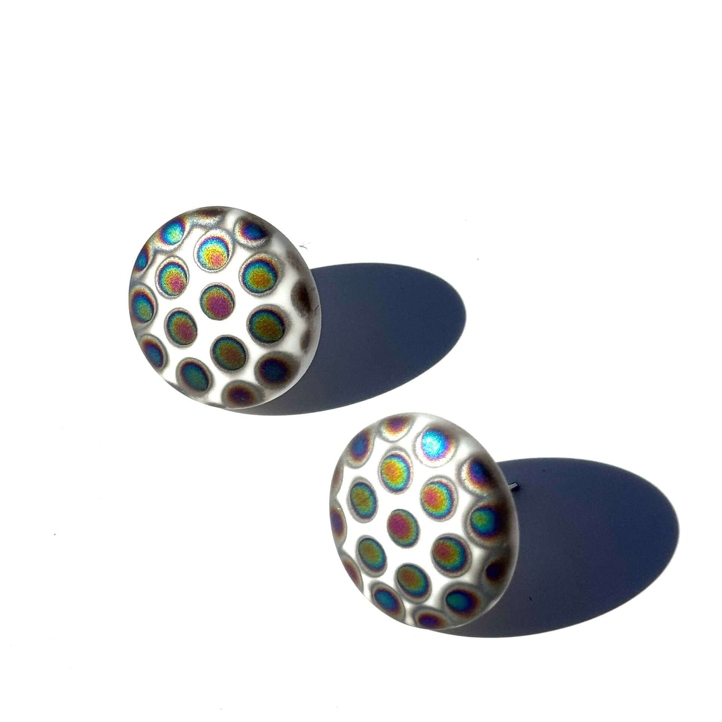 Peacock Polka Prism Stud Earrings