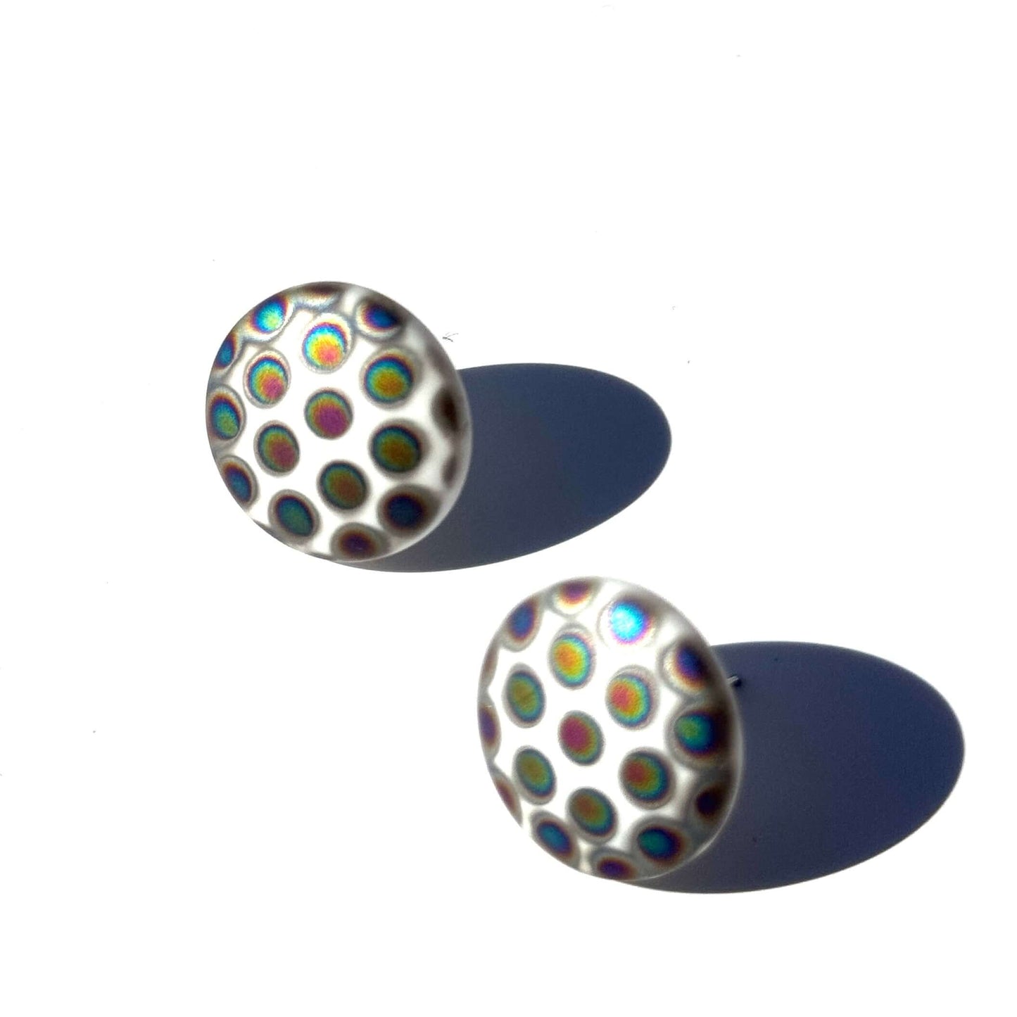 Peacock Polka Prism Stud Earrings