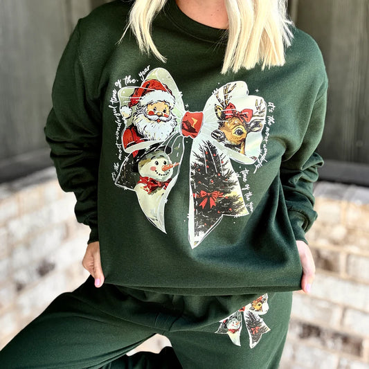 Frosty Bow Green Sweatshirt