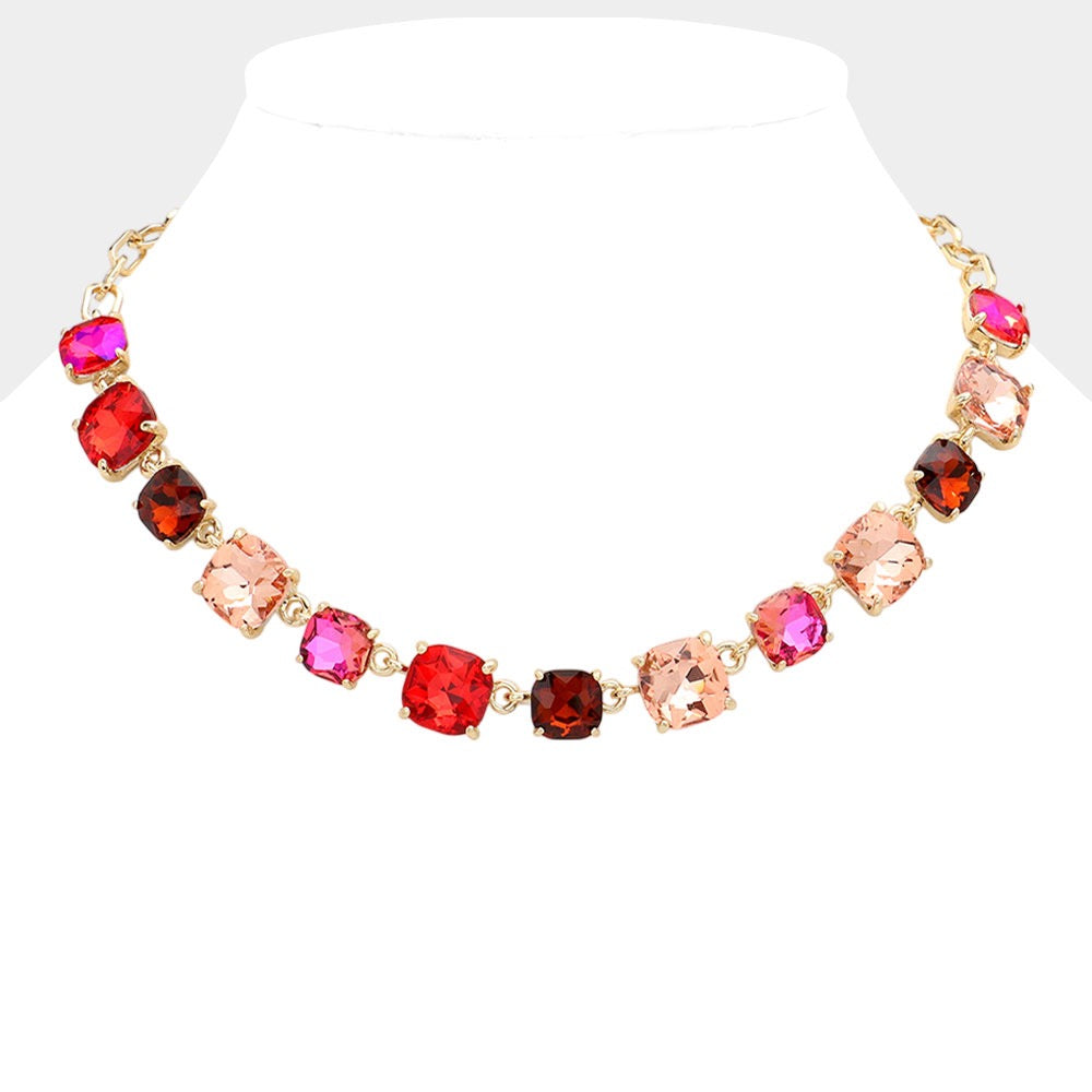 Prism Crush - Red Multi Necklace