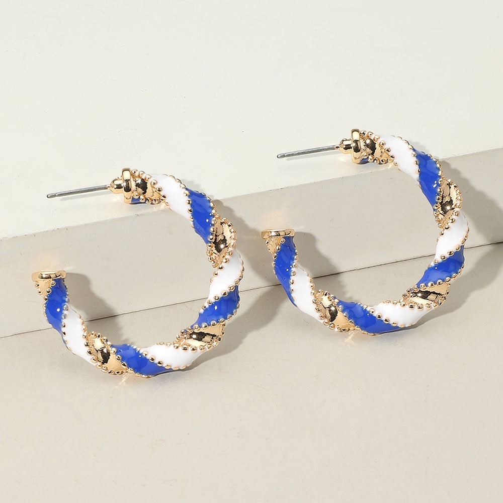 Playmaker Charm - Blue & White Earrings