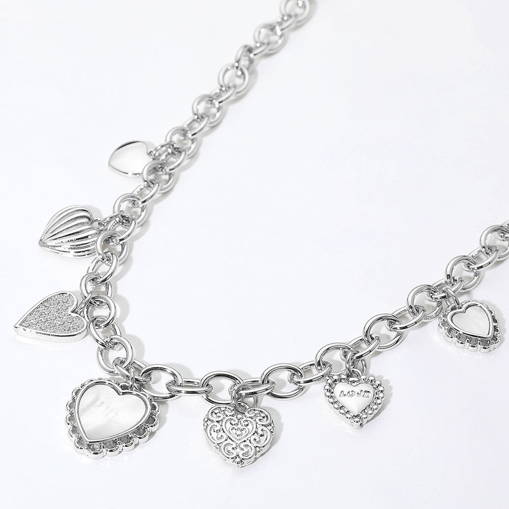 Sweetheart Parade - 14k Gold Plated CZ Necklace