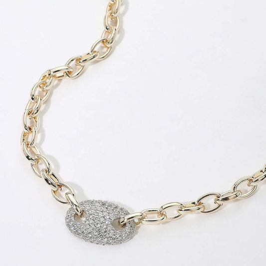 Social Spark - 14k Gold Plated CZ Necklace