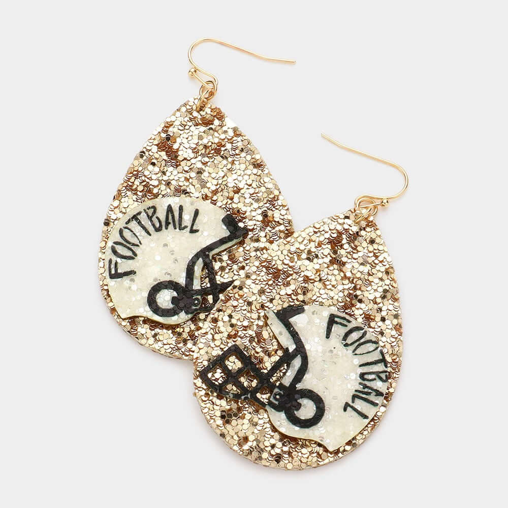 Glitz Blitz - Gold Football Earrings - Alie's Boutique