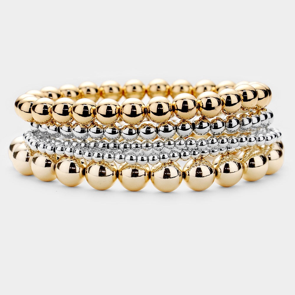 Major Energy - Gold & Silver 5 Piece Bracelet Set