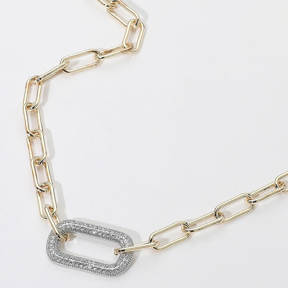 Gilded Orbit - 14k Gold Plated CZ Necklace