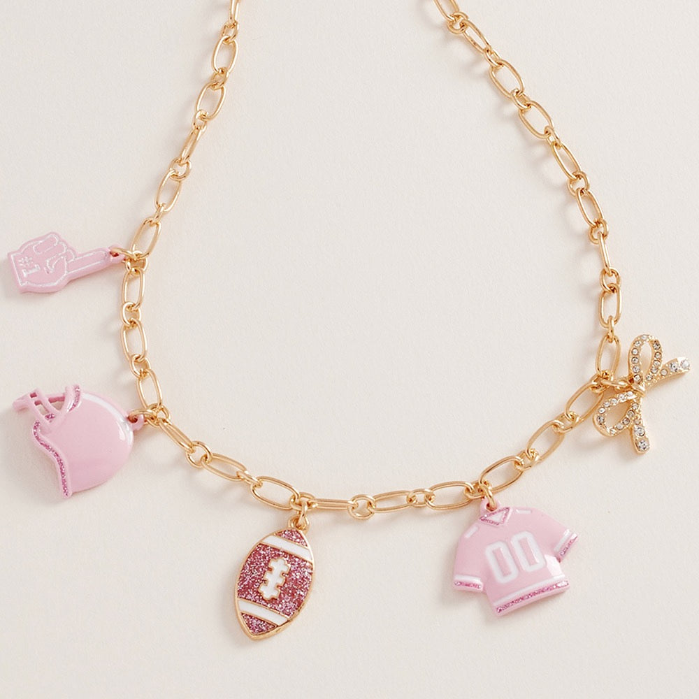 Touchdown Twinkle - Pink Necklace