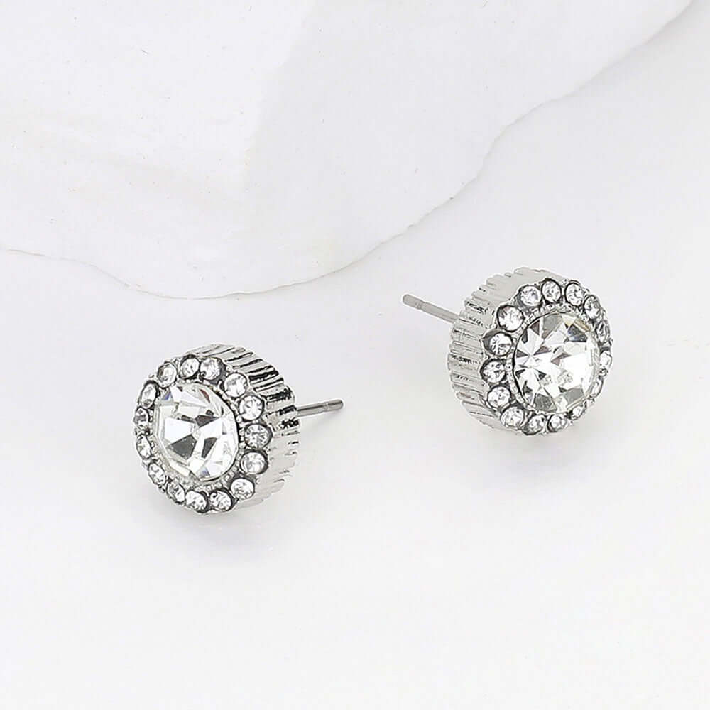 Glow Off - White Stud Earrings - Alies Bling Bar