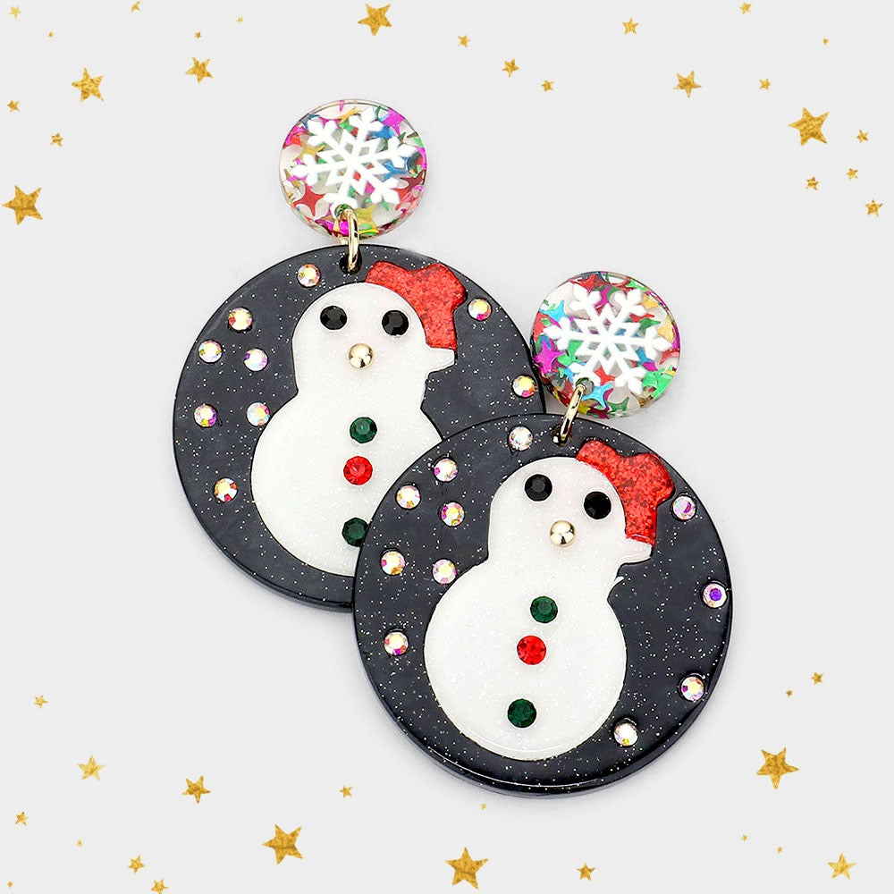 Snowfall Soiree - Black Earrings
