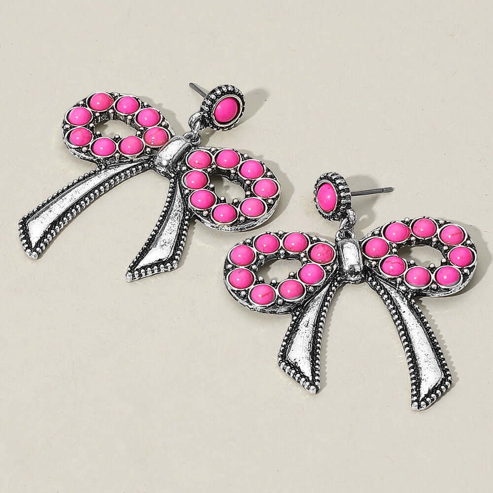 Steal The Show - Silver & Pink Earrings - Alie's Boutique