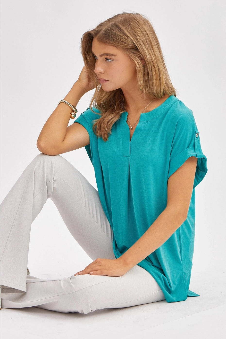 Lizzy Emerald Dolman Sleeve Top - Alies Bling Bar