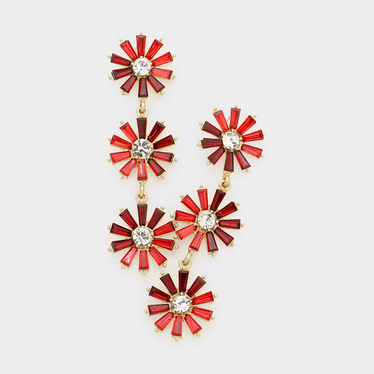 Electric Bloom - Red Earrings