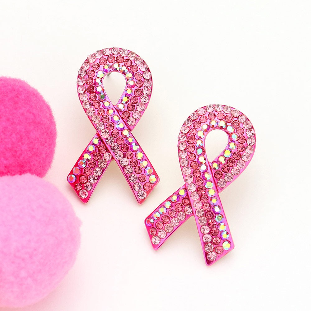Ribbon Radiance - Pink Earrings