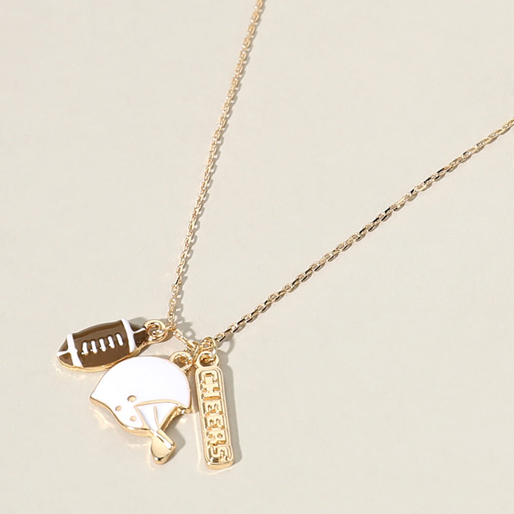 First Down Flair - Gold Football Charm Necklace
