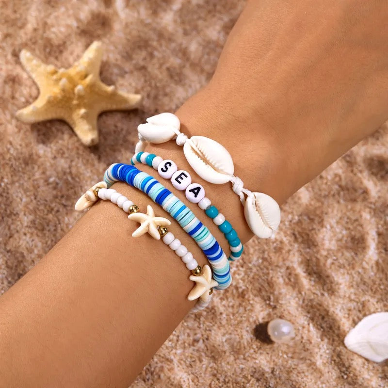 Saltwater Soul - Blue Bracelet Set - Alies Bling Bar
