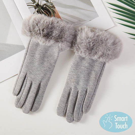 Frosted Kiss - Grey Smart Touch Gloves