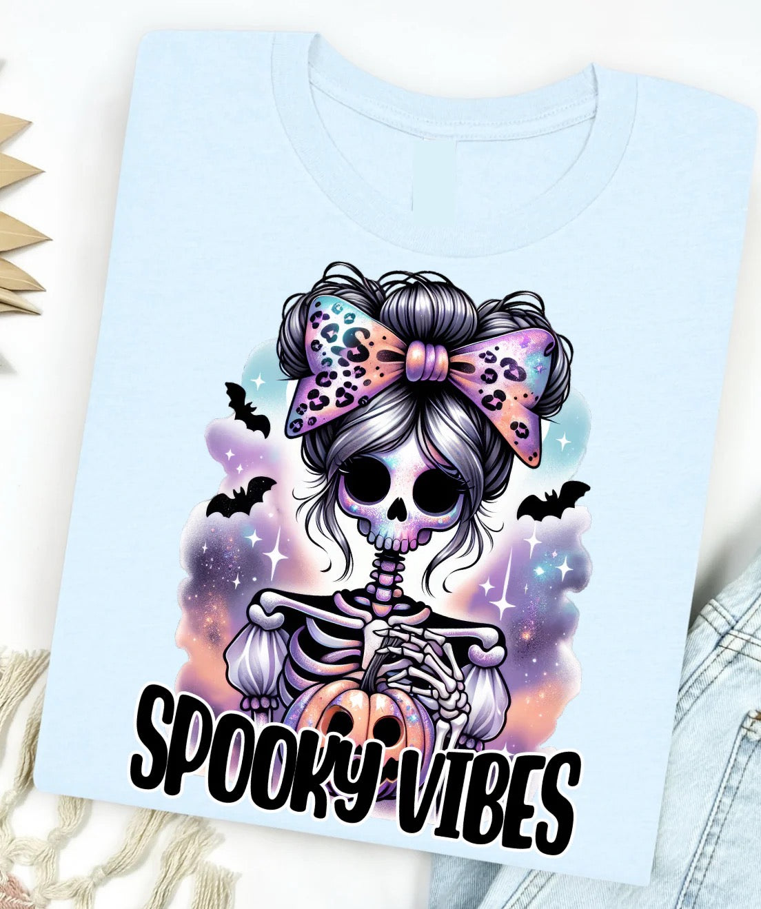 PREORDER - Spooky Vibes Neon Skeleton Graphic Tee
