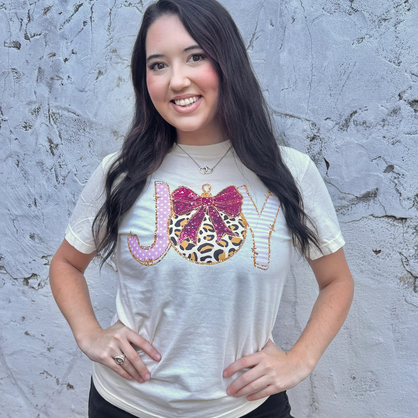 Joy Leopard Ornament  Graphic Tee