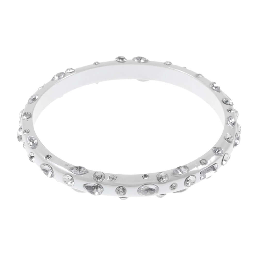 Glimmer Pop – White Multi Stone Paved Bangle Bracelet - Shop Alies Bouutique
