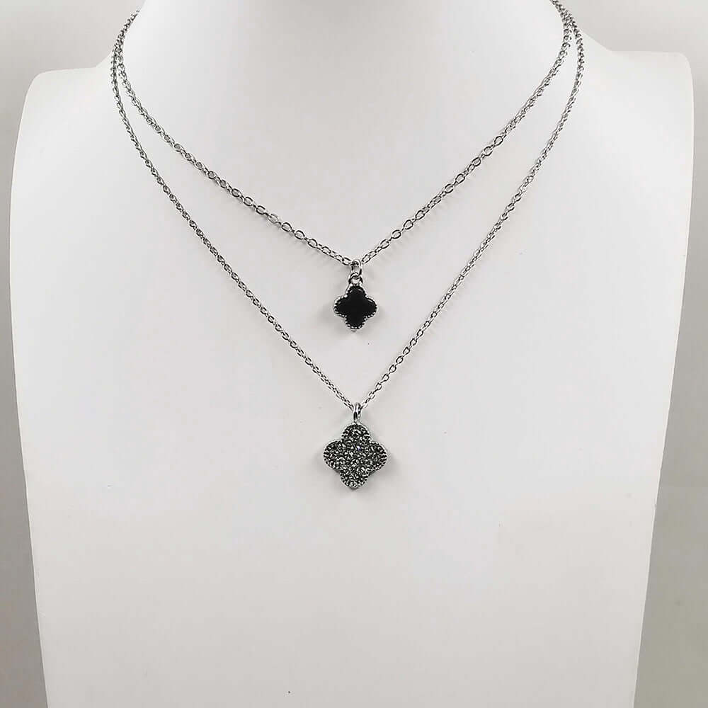 She's Got Heart - Silver & Black Necklace - Alie's Boutique