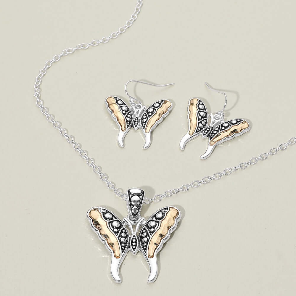 Patti's Flutter Dreams - Two-Tone Necklace - Alie's Boutique