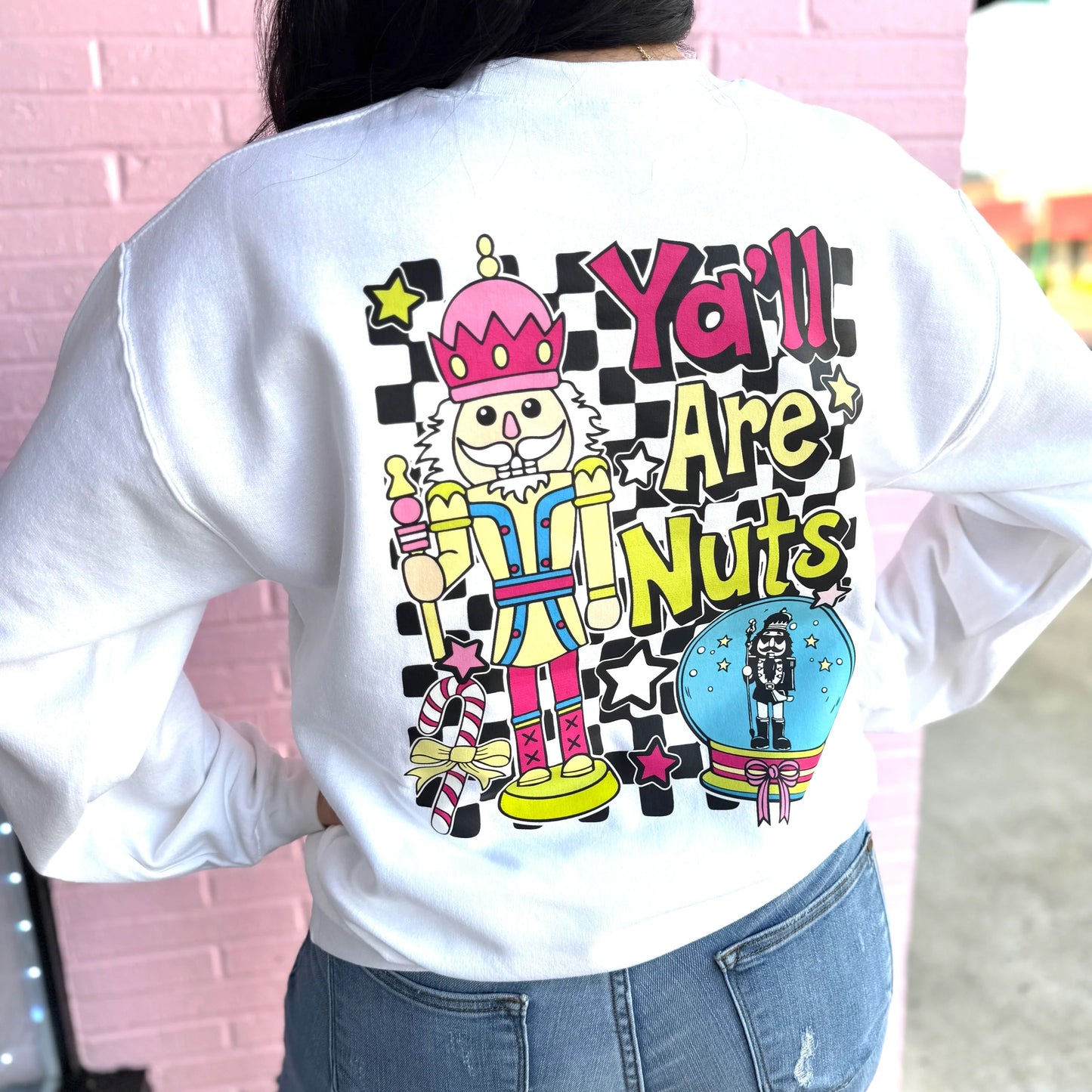 Yall Are Nuts Graphic Crewneck Sweatshirt