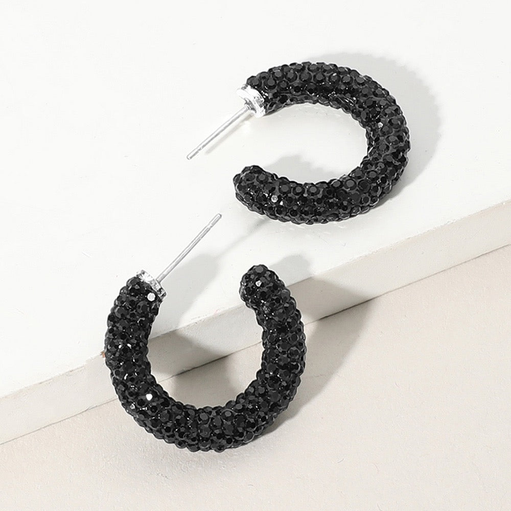 Light Within - Black Hoop Earrings - Alie's Boutique
