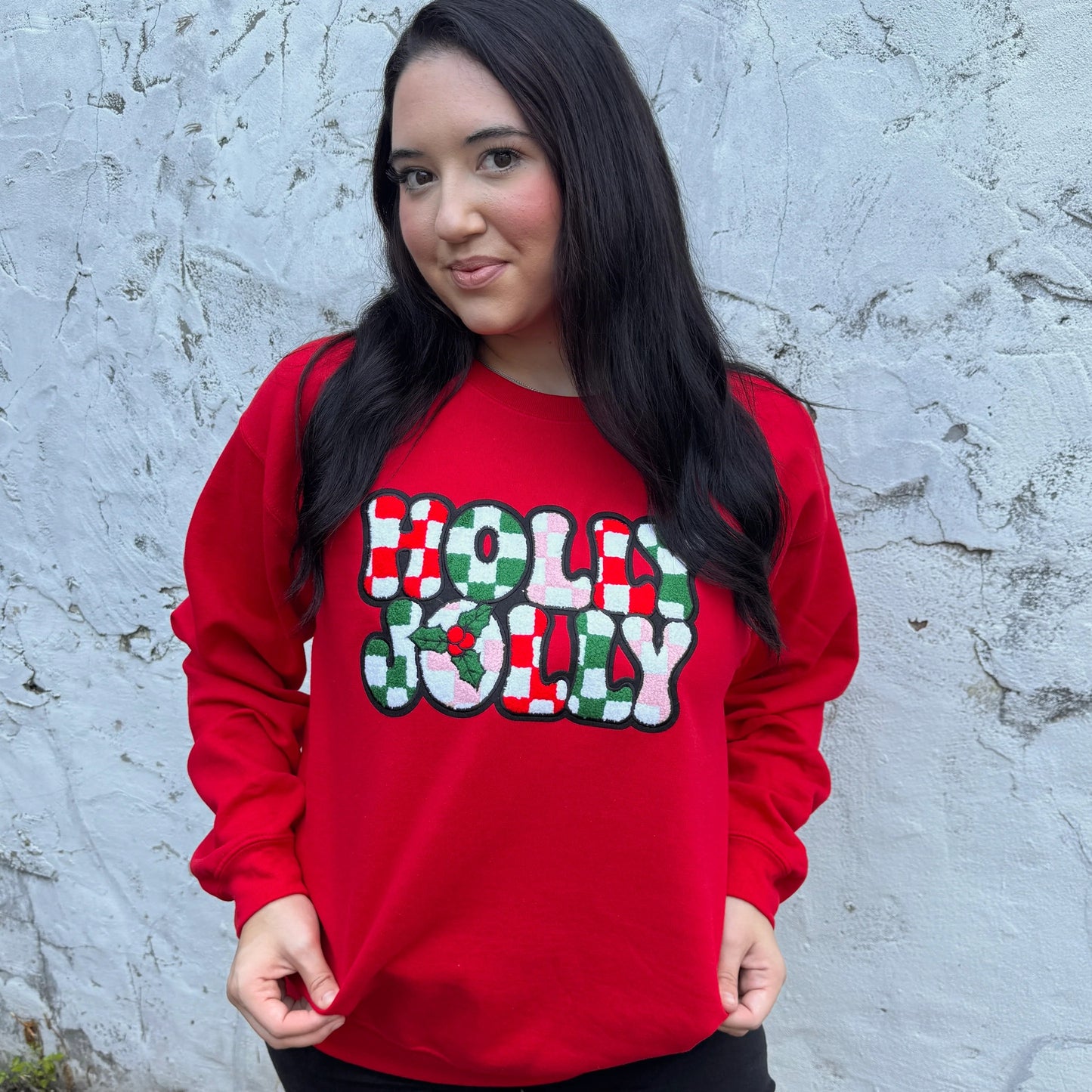 Holly Jolly Patch Crewneck Sweatshirt