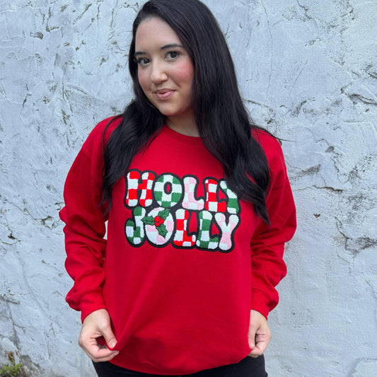 Holly Jolly Patch Crewneck Sweatshirt