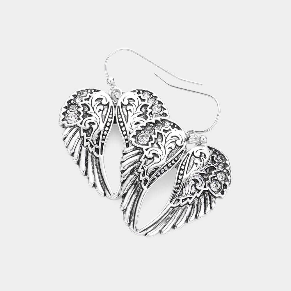 Wings Of Grace - Silver Earrings - Alie's Boutique
