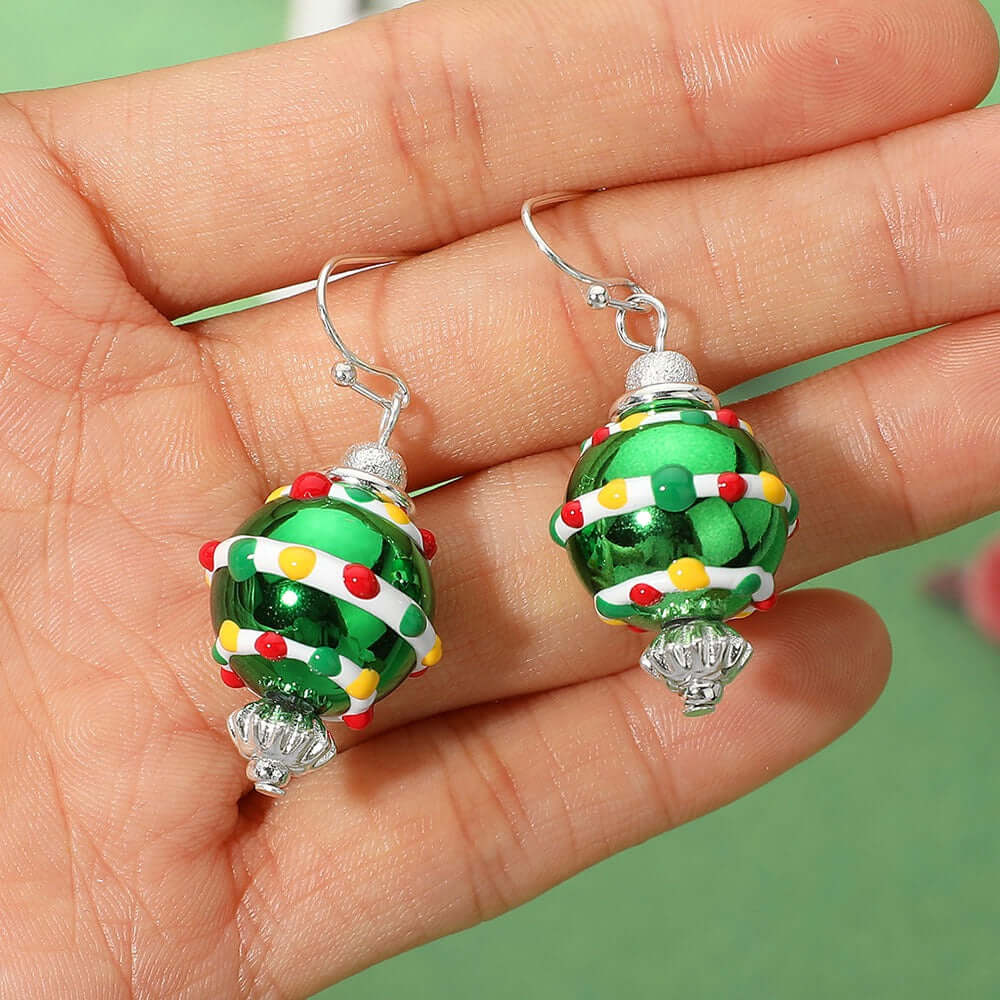 Holiday Orbit - Green Earrings