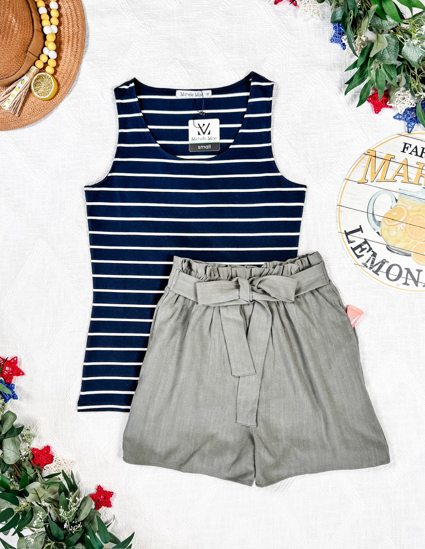 Libby Linen Shorts - Olive - Summer Sale