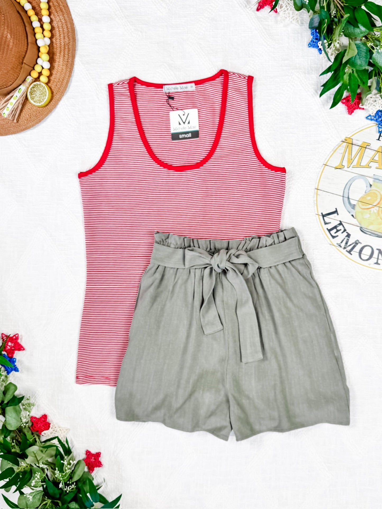 Libby Linen Shorts - Olive - Summer Sale