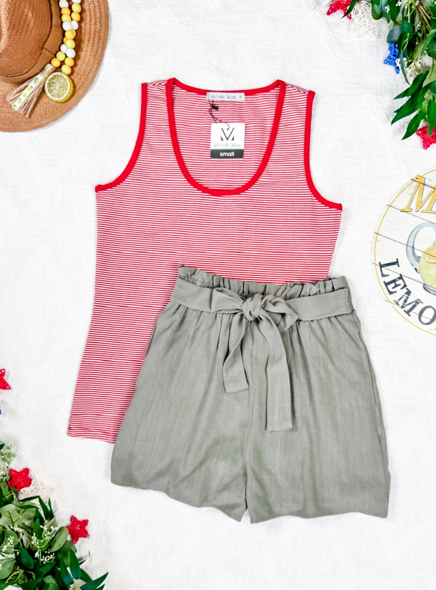 Libby Linen Shorts - Olive - Summer Sale