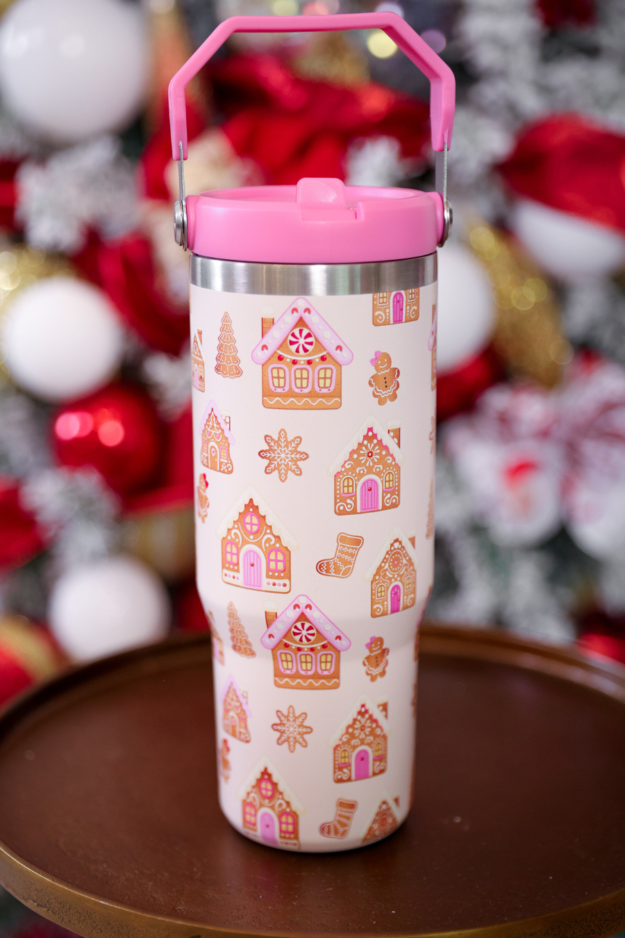 PREAUTHORIZE- Gingerbread Wonderland Travel Tumbler - Alie's Boutique