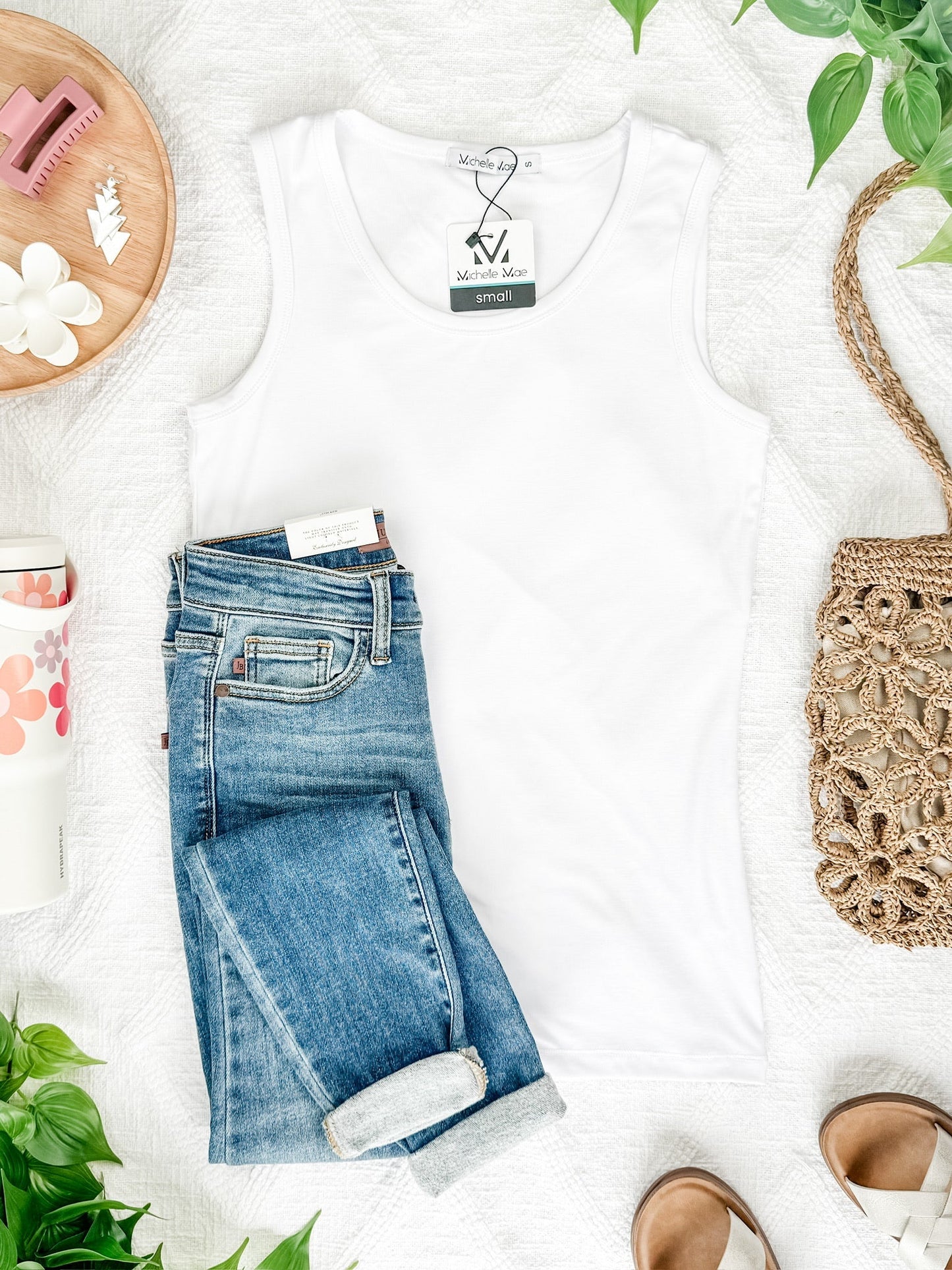 Ava Tank- White - Michelle Mae - WW-Shop Alies Boutique