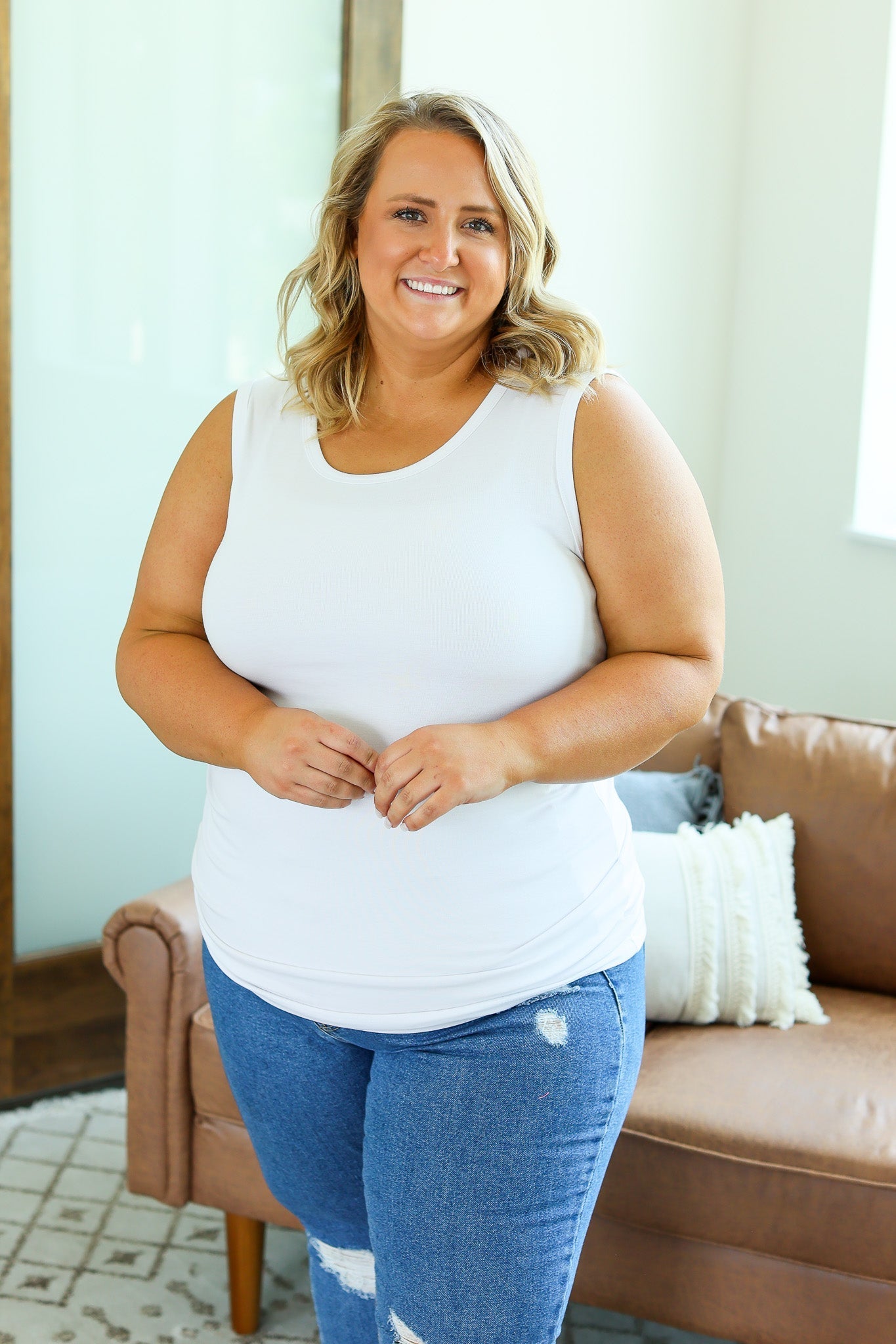 Ava Tank- White - Michelle Mae - WW-Shop Alies Boutique
