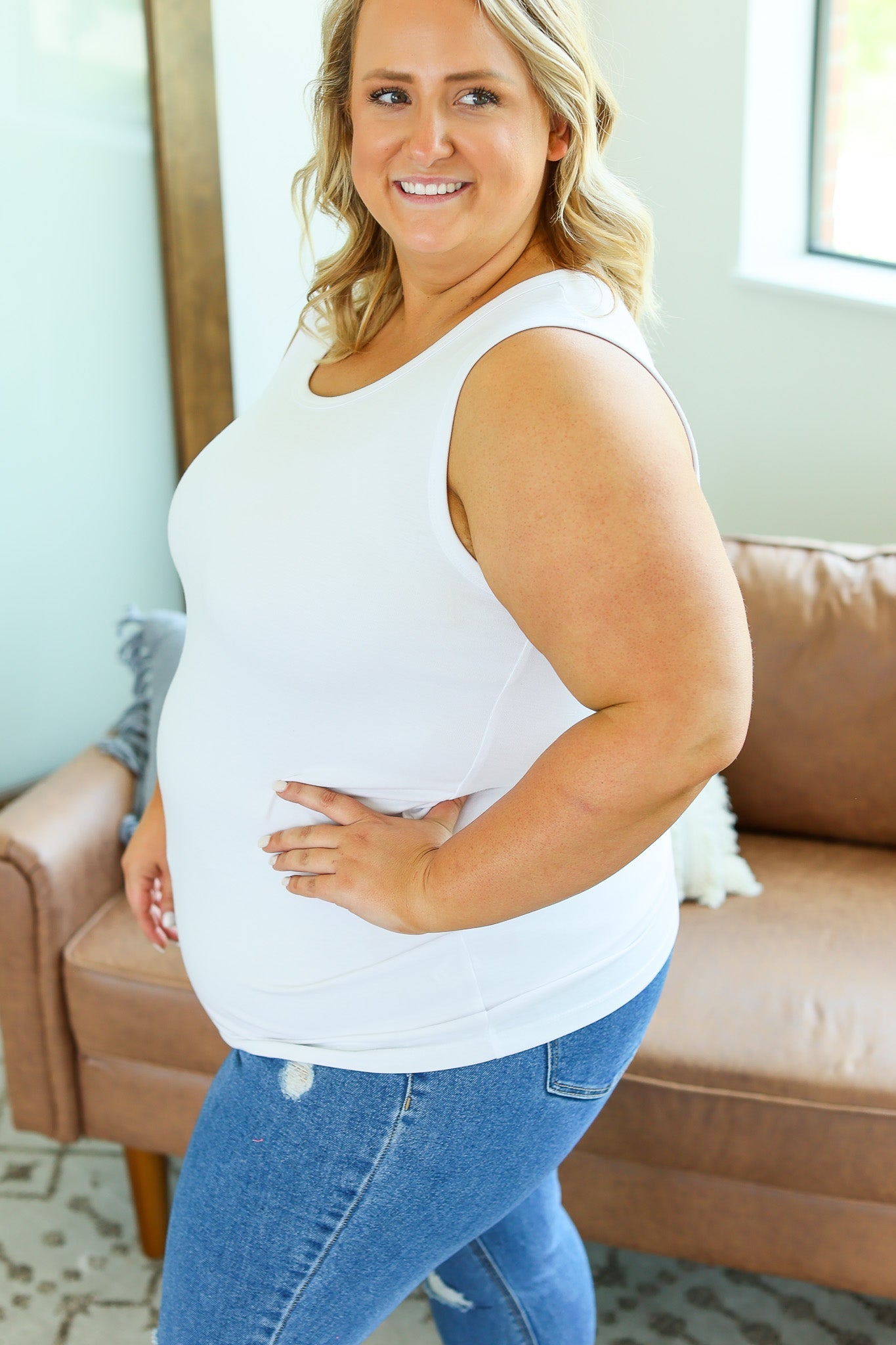 Ava Tank- White - Michelle Mae - WW-Shop Alies Boutique